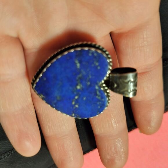 Joan Slifka lapis luzili sterling pin/pendant brooch - Picture 5 of 11